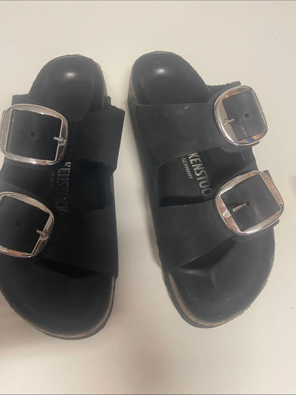 Birkenstock Arizona Big Buckle Sandals in Black silver Buckles 36 5